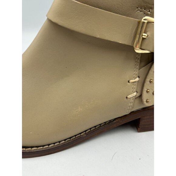 NWT Crevo Women's Beige Leather Strap Buckle Design Ankle Boots Size 8.5 2973 - Picture 7 of 16